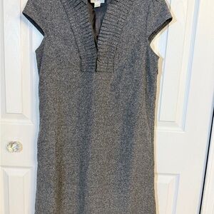 LOFT Charcoal V-Neck Office Dress Sz 8 DB
